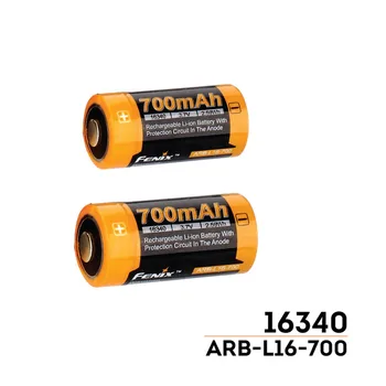 

2Pcs/Lot Fenix ARB-L16-700 3.6V 16340 700mAh Rechargeable Li-ion Battery