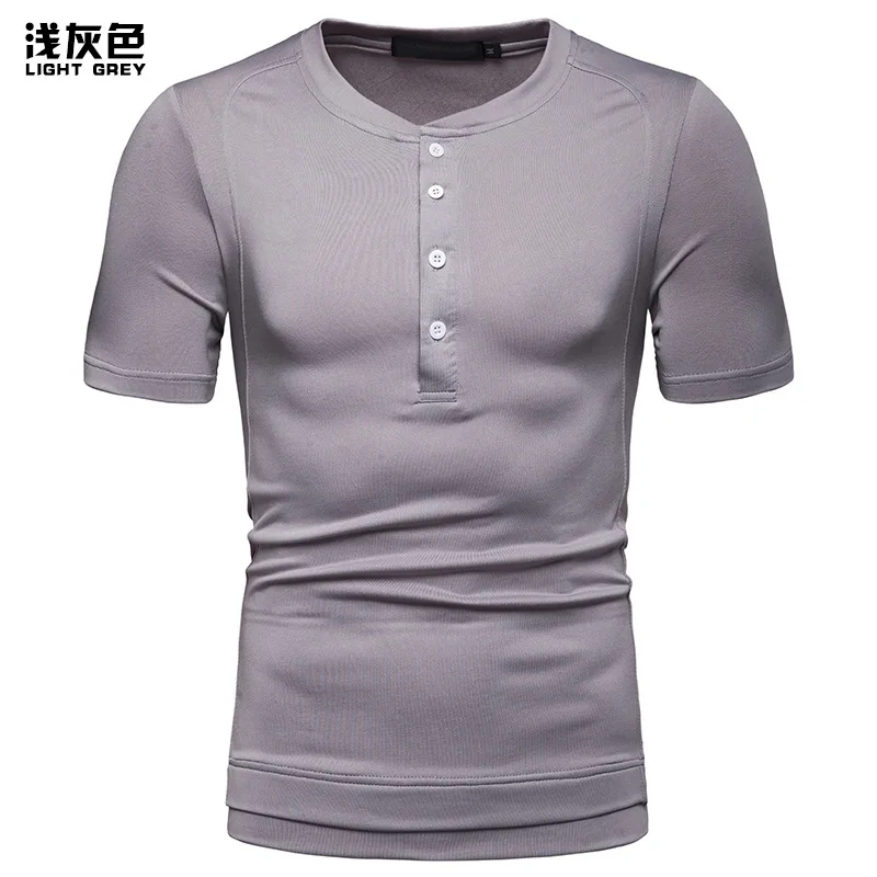 Light Grey Летние мужские поло высокого качества хлопковые рубашки поло мужские однотонные с коротким рукавом тонкие деловые повседневные подходящие Топы - Цвет: Light Grey