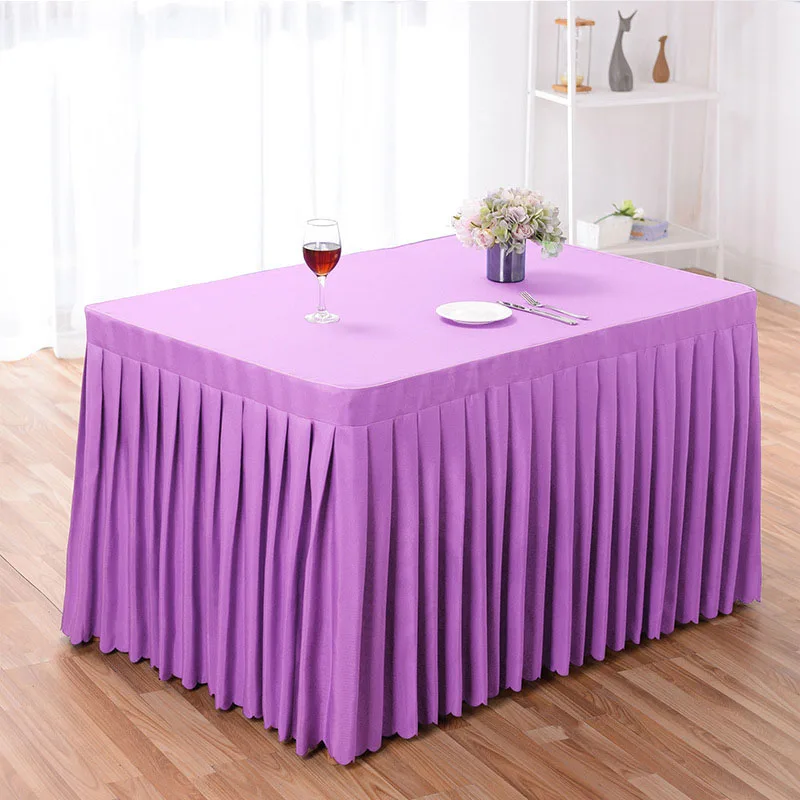 Tablecloth Table Skirt Tablecloth Wedding Meeting Sign In Hotel Restaurant Tablecloth Advertising Office Coffee Table 2 - Color: Lavender