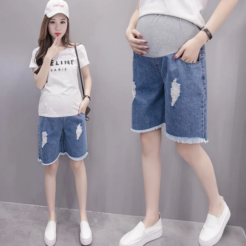 

Pregnant Women Denim Shorts Spring And Summer Outer Wear 2019 New Style Loose And Plus-sized Short Shorts Summer Wear Thin Pants