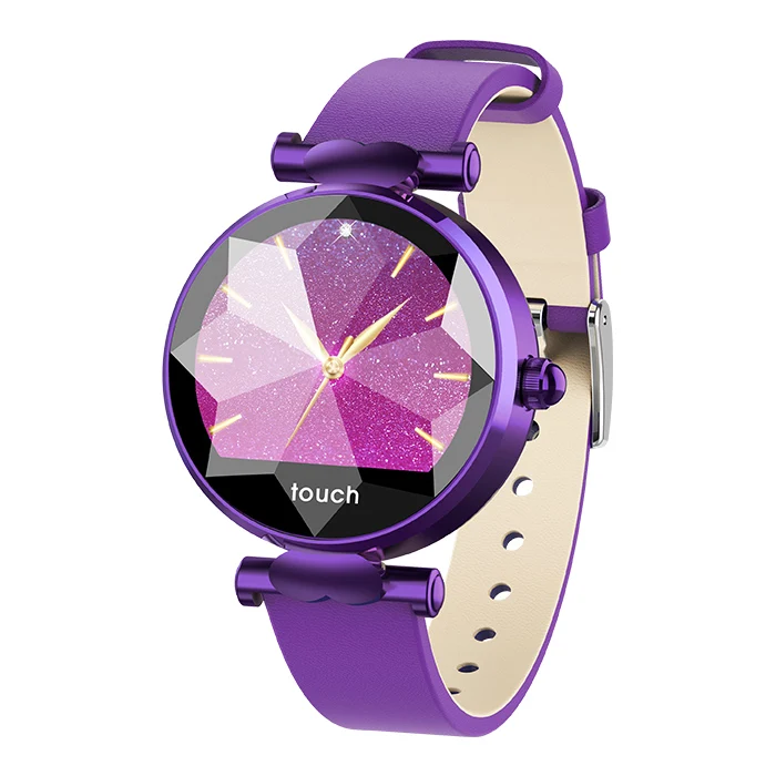 Purple Leather B80 Модные женские Смарт-часы браслет монитор сердечного ритма кровяное давление Smartwatch фитнес-трекер для женщин для Android Ios - Цвет: Purple Leather