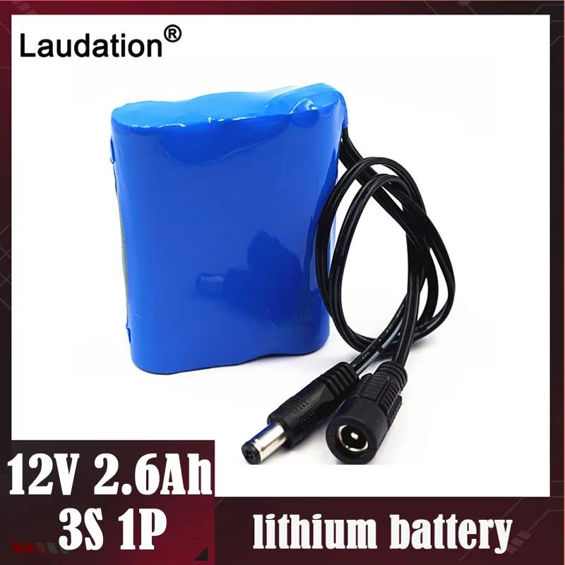 Laudation аккумуляторная батарея 12V li ion Батарея пакет 2.6Ah/2600 мАч 3s bms литий ионная для