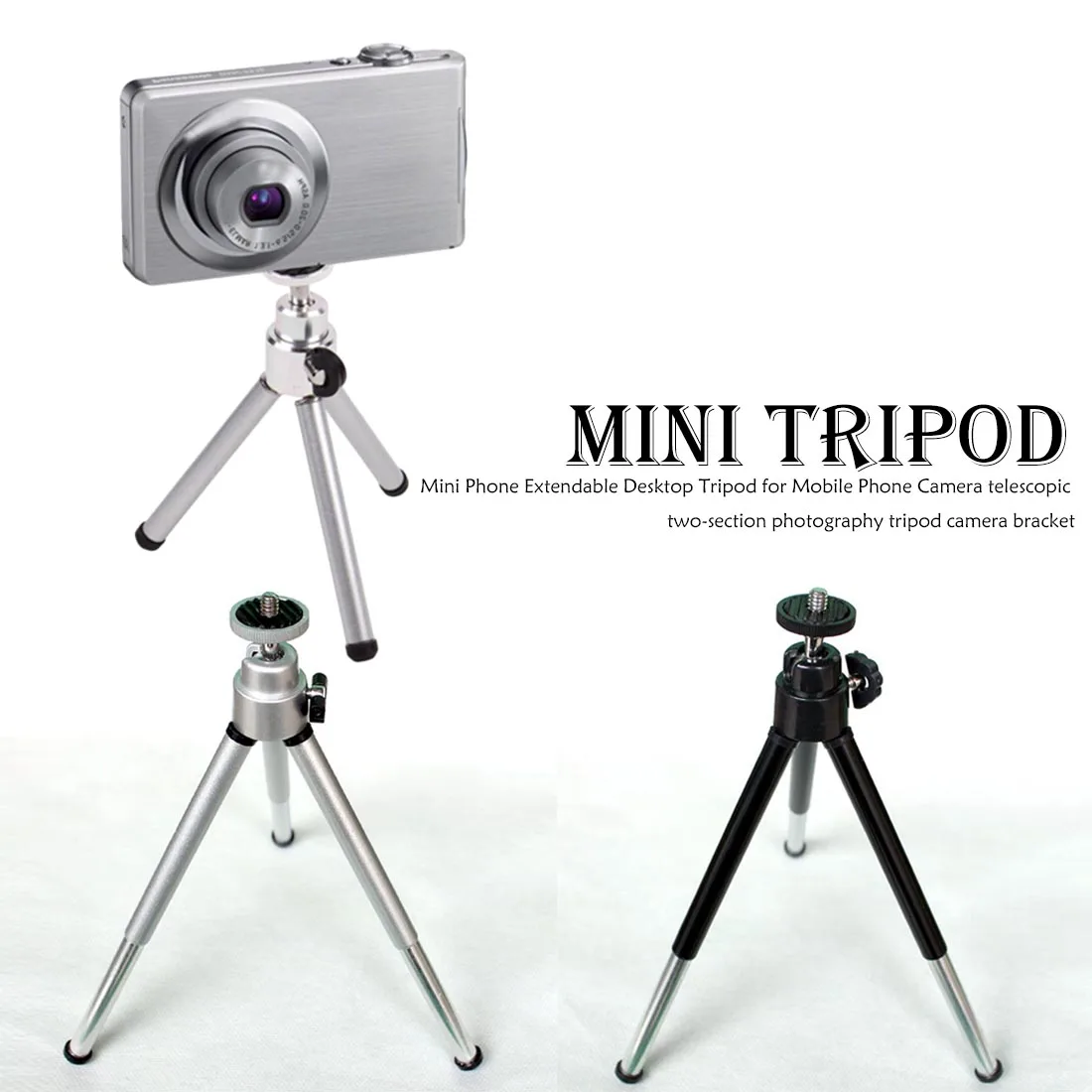 

Extentable Desktop Mini Phone Tripod for Mobile Phone Mini Tripods For iPhone/ Samsung/ Xiaomi Camera