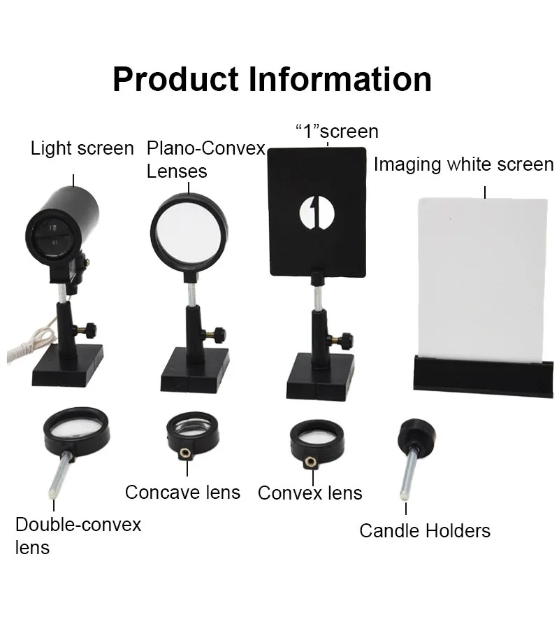 1 Screen Light Physical Optical Experiment Set Convex Concave Lens Candle Holders Plano Convex Lenses for Middle School Double Convex Lens 1 Screen Light Physical Optical Experiment Set Convex Concave Lens Candle Holders Plano Convex Lenses for Middle School Double Convex Lens
