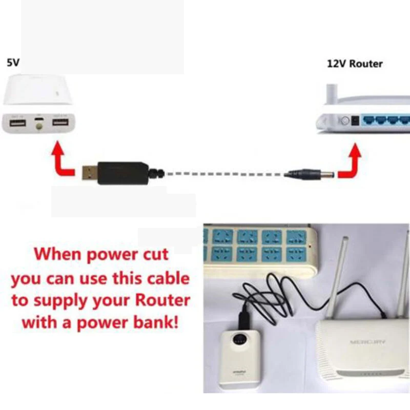 USB провод для прикуривания 5V Шаг до 9 V/12 V конвертер 1A повышающий дисплей Замена части