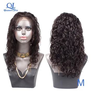 

Queenlife Remy Brazilian water wave wigs lace front wigs 100% human hair lace front wigs for women
