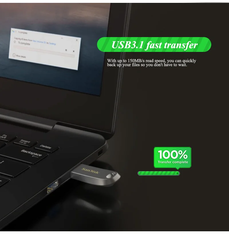 SanDisk CZ74 Stylish Metal USB Flash Drive backup password protection Pendrive recover file Memory Stick 150MB/s USB 3.1 U Disk