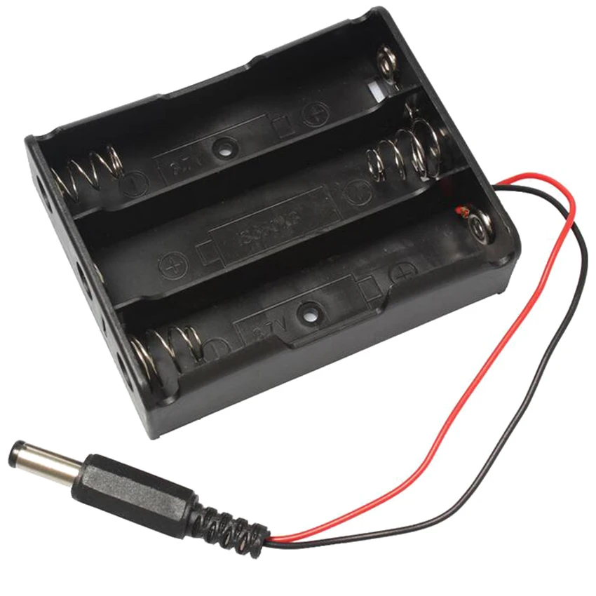 

20pcs/lot 18650 Battery Case Storage Box Plastic Holder 3 Slots With Wire Leads &DC Connector For 3 x 3.7V 18650 Batteries