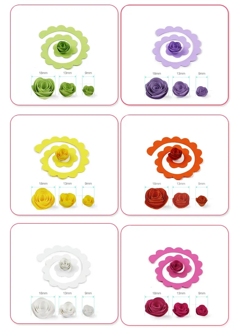 30pcs Multi Size Rose Flower Quilling Paper Strips Craft Make Paper Flowers Kit for Scrapbooking Quilling Paper Set