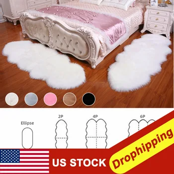 

Sheepskin Faux Fur Carpets Rugs For Home Bedroom Kids Living Room Chair Warm High Quality Non-slip White Gray