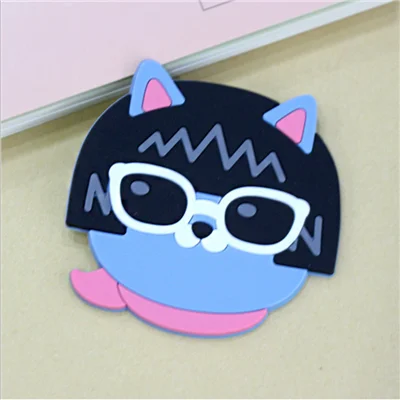 blue Рисунки из мультфильма ПВХ милая подставка силиконовая подставка для чашки креативная Нескользящая теплоизоляционная подставка украшение стола - Цвет: blue