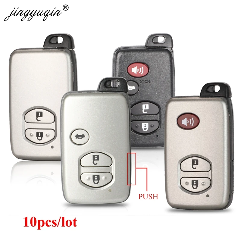 Jingyuqin 10 шт. замена 2/3/4 кнопок оболочка ключа для Toyota Prius Land Cruiser Avalon Prado чехол