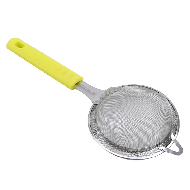 Multifunctional Stainless Steel Green Kitchen Soy Milk Filter Hand-Held Flour Sieve Oil Egg Kitchen Tools