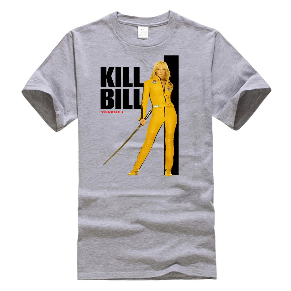 Kill Bill желтый костюм плакат лицензионный, для взрослых Футболка новые тренды футболка - Цвет: Серый