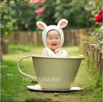 Детская фотография Реквизит железная корзина чайная чашка Fotografia аксессуары Infantil для малышей студия съемки реквизит для фотосъемки подарок для душа - Цвет: 5