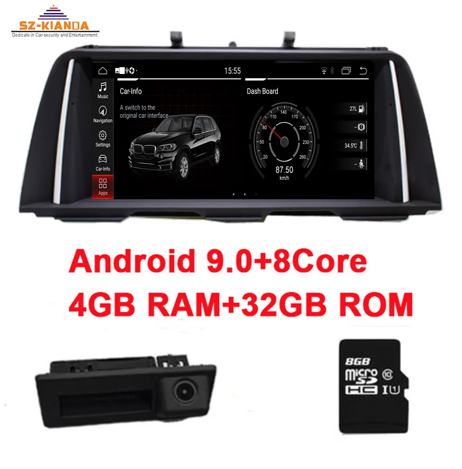 

4GB RAM+32GB ROM 8 core Android 9.0 Car DVD Player For BMW 5 Series F10/F11/520 (2011-2016) CIC/NBT GPS Radio Wifi Bluetooth