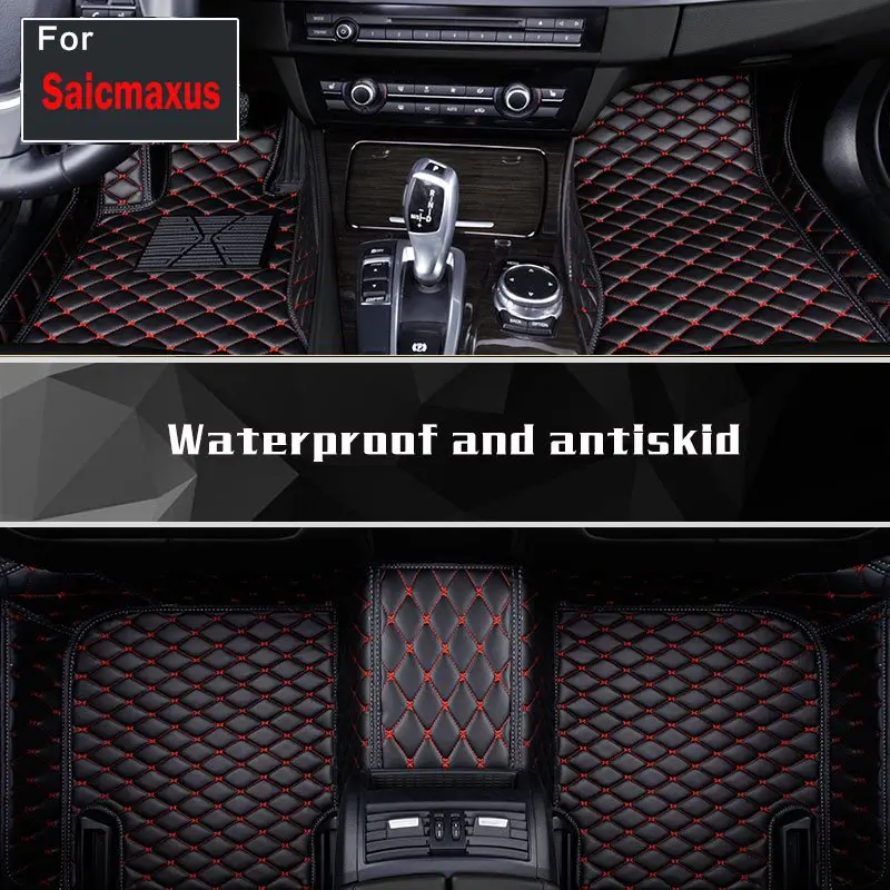 

2018 One Set High-Quality Customized Car Styling Left Driving Floor Mats Full Set Black Sticker For Saicmaxus G10 T60 D90 Eg10