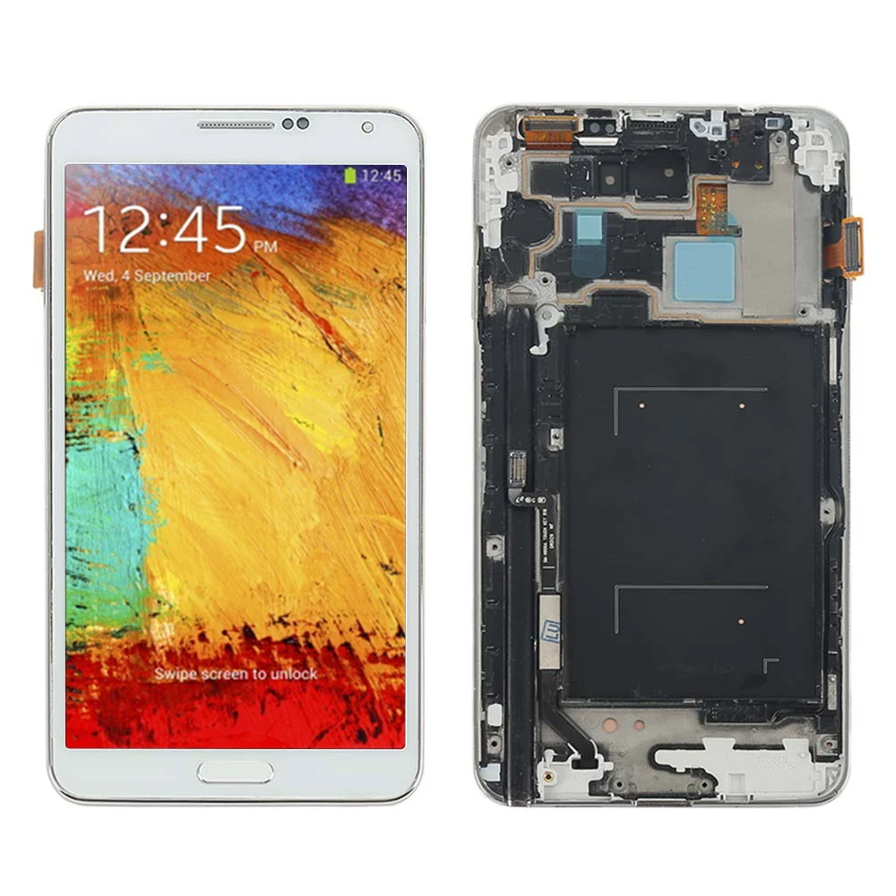 Белый для SAMSUNG Note 3 lcd сенсорный экран дигитайзер Запасные части N9005 дисплей N9005 ЖК-дисплей для Galaxy note 3 ЖК-рамка кнопка