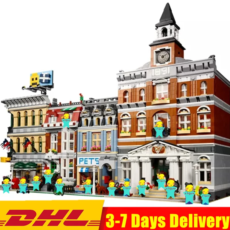 

legoinglys Ideas City Street View Town Hall Shop Expert Architecture Building Blocks Sets Kits Bricks Kids Boy Gift Toys