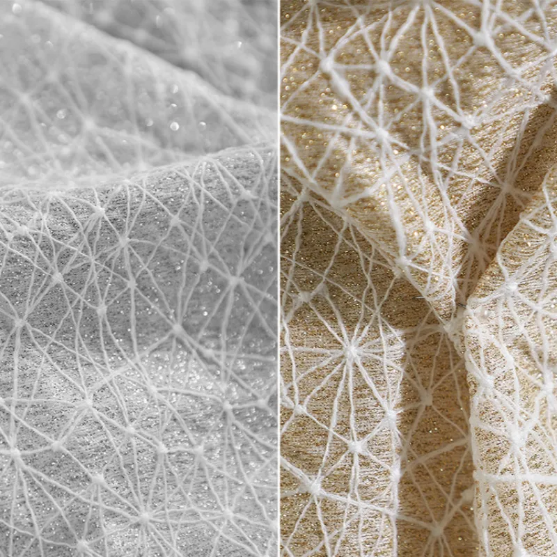 Золотые, серебряные модные мягкие блестящие бронзовые Необычные трехмерные полосы ткани платье рубашка дизайнерская ткань, по метру