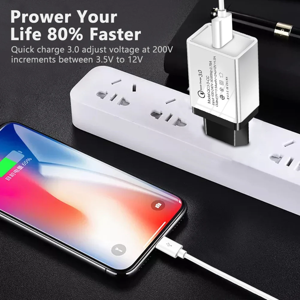 Быстрая зарядка 3,0 USB быстрое настенное зарядное устройство США ЕС разъем-адаптер 1/3 портов адаптер питания для huawei iPhone X P20 samsung S9 S8 htc