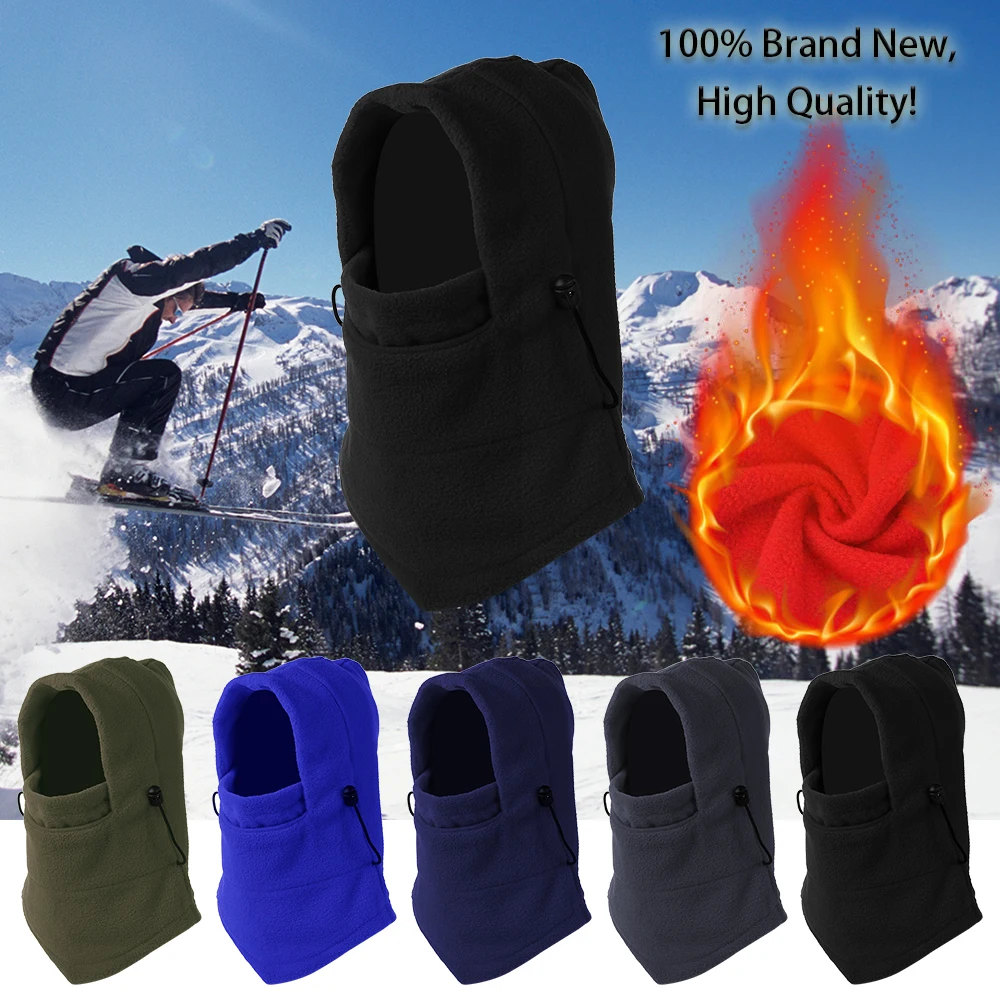 Winter Thermal Fleece Balaclava Scarf Ski Keep Warm Neck Warmer Snood Hood Hat 