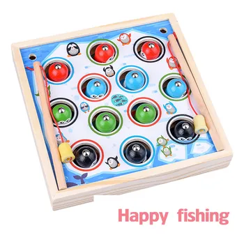 

Wooden magnetic Montessori stereo fishing toy 14 years old boy building blocks baby early education educational toys