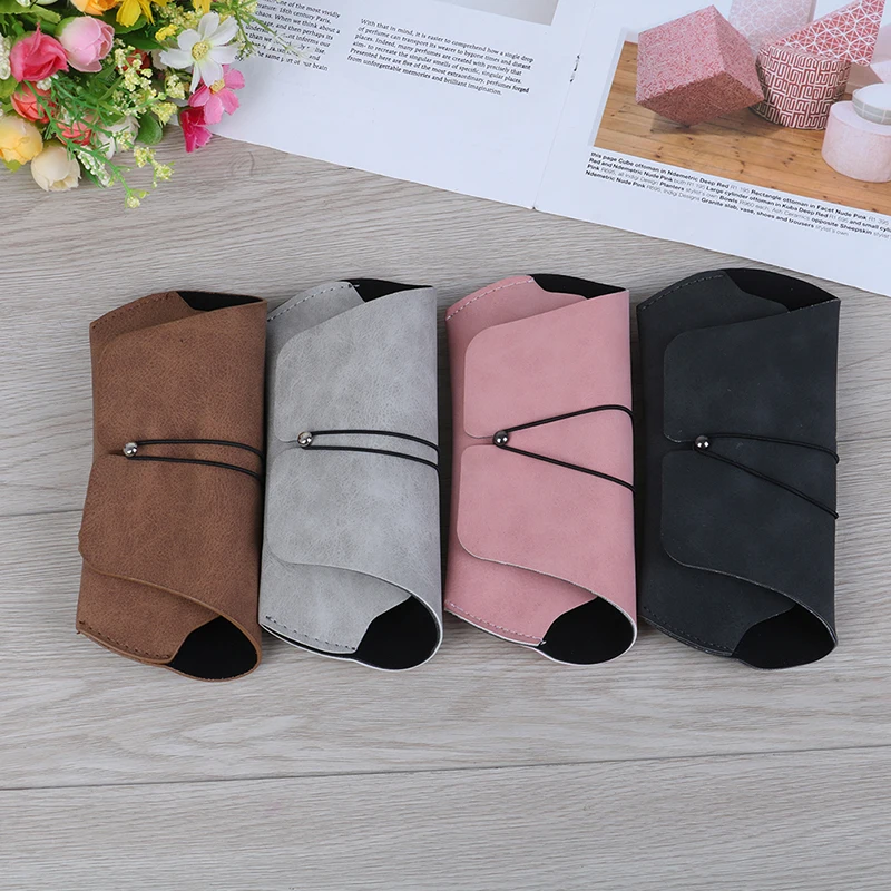 Креативный Чехол для очков с пряжкой, мягкая упаковка, коробка для очков, Ретро стиль, простой, анти-давление, портативный, Матовый кожаный чехол для хранения солнцезащитных очков