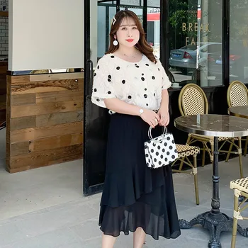 

Women's summer retro polka dot single-breasted round neck casual shirt 100KG can be worn