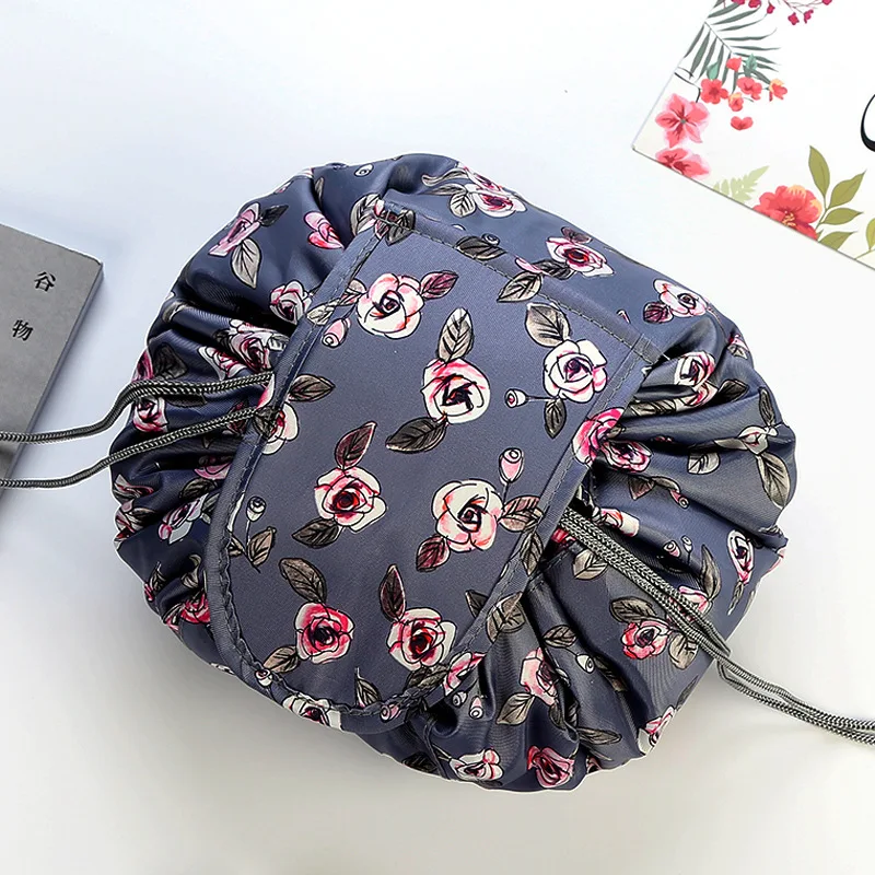 Women's Waterproof Drawstring Travel Cosmetic Organizer Bag