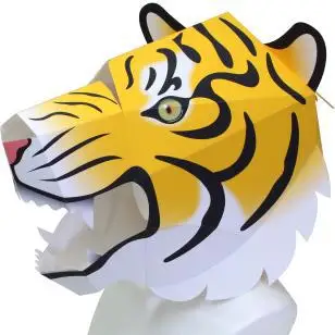 Костюм тигра с шаровой головкой 3D бумажная модель игрушки DIY голова для косплея Чехол ручной работы складной