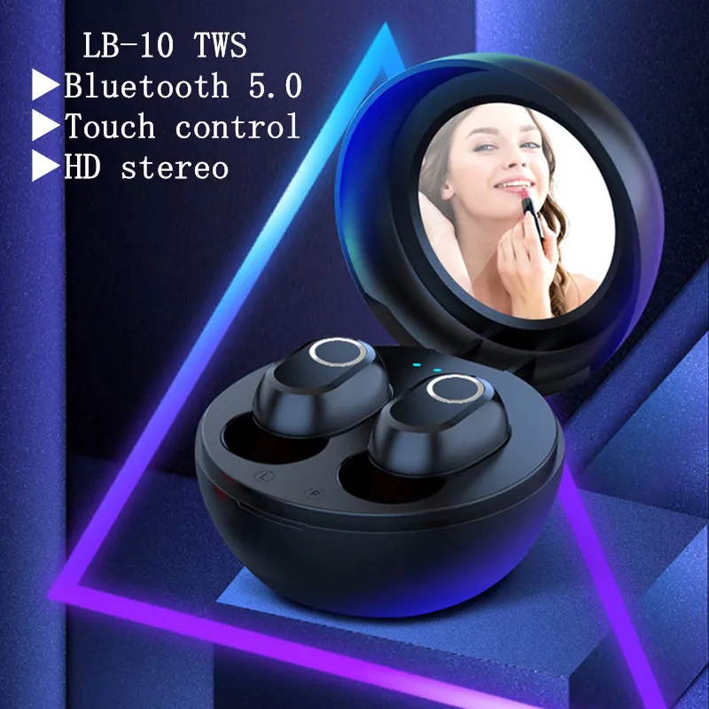 TWS Wireless Bluetooth Earphone LB 10 Headset In ear With Microphone mirror Sport Stereo Headphone Earbuds For xiaomi huawei ios