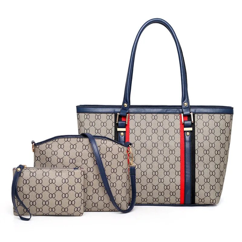 

WOMEN'S Bag 2019 Four Seasons New Style WOMEN'S Bag Europe And America Fashion Printed Hand Shoulder Different Size Bags Three-p