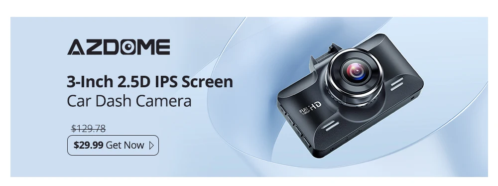 Видеорегистратор azdome m01 pro fhd 1080p 3 дюймовый с функцией ночного видения