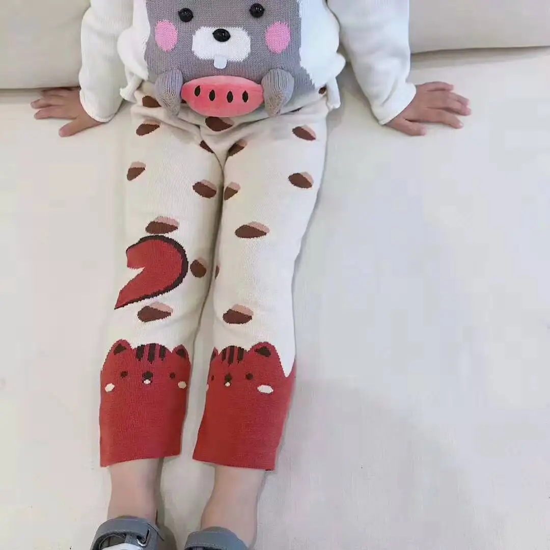 Ml0719 Autumn And Winter New Style Men And Women Baby Cute Animal Leggings CHILDREN'S Knit Pants