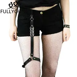 Fullyoung Сексуальная Женская мода Harajuku один ремешок клип кожа панк-ремень крюк регулируемая нога клетка носок ручной работы подвязка