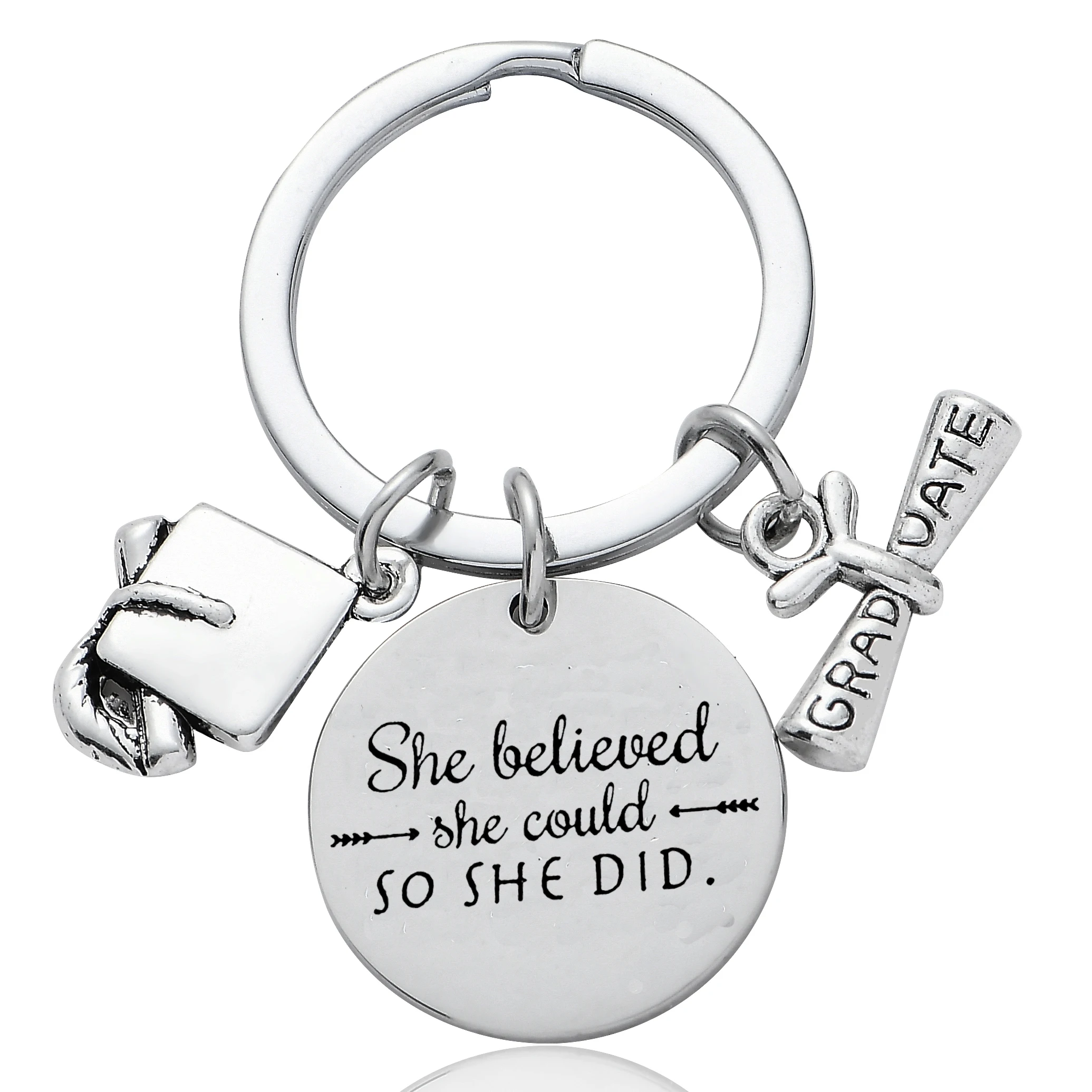 

12 шт., брелок из нержавеющей стали для девушек