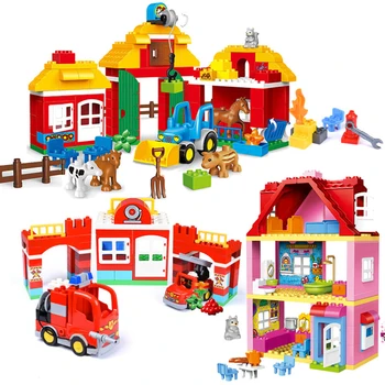 

big size toy Girl Princess Large Blocks Sets Compatible Duploed Family House Bricks Bricks Building Blocks Toys For Children
