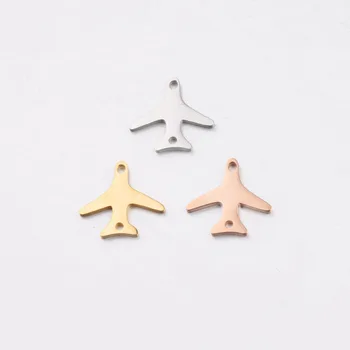 

Stainless Steel Airplane Charm Connector For DIY Jewelry Making Aircraft Mirror Polished Wholesale 20pcs 3
