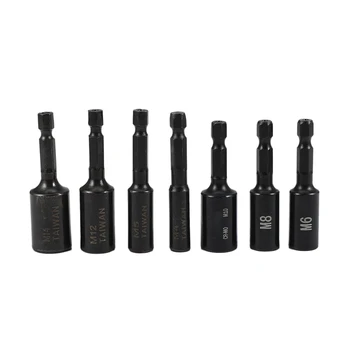 

SHGO HOT-7Pcs/Set Screw Tap Socket Adapter 1/4 inch Hex Shank Square Driver Thread Tap Adapter for M4 M5 M6 M8 M10 M12 M14 Machi