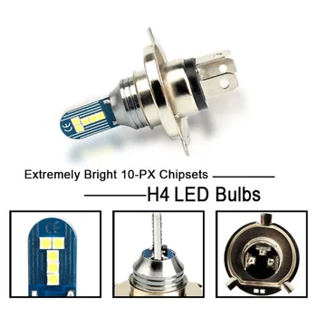 

Anti-fog LED Lamp H4 3030 10SMD Headlight High-Power Motorcycle Car Fog Light Each Fog Lamp Adopts 10*1.5w 3030SMD