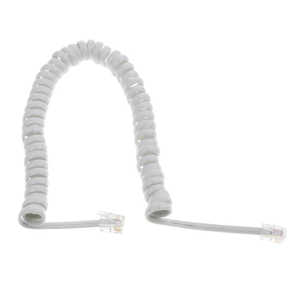 1 Pack RJ-22 4P4C Modular Coiled Telephone Handset Cord (Black) 5Ft