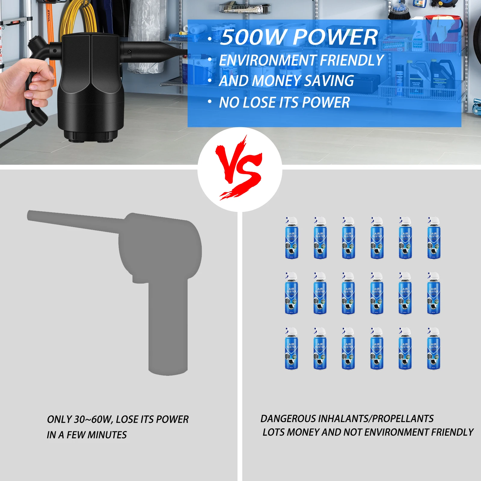 2-in-1 Cordless Electric Air Duster Blower Vacuum for Cleaning Computer Keyboard – 120 Degree Rotation, Replaces Canned Air Spray Cleaner Description Image.This Product Can Be Found With The Tag Names Computer cleaners, Computer Office, Electric air duster blower
