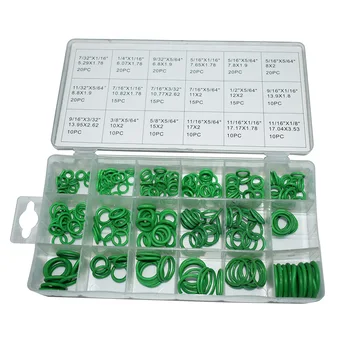 

270pcs O Ring Seal Kit 18 Different Sizes Green Fluorine Rubber O-ring Sealing Gasket Assortment Set with Plastic Case