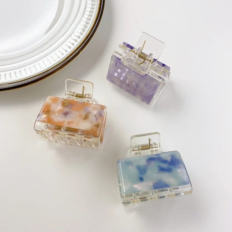 2022 Korea Fashion New Fine Geometry Colorful Women Hairpins Acrylic Square Ellipse For Girls Crab hair Claw Clips Accessories for ipad air 2022 2020 10 9 painted acrylic tablet case butter cookies