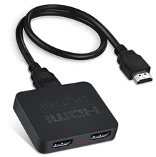 Répartiteur de commutateur 1x2, compatible HDMI 4k 60hz, 1 sortie 2 pour double moniteur, Full HD 1080P 3D, livré avec câble HDMI haute vitesse