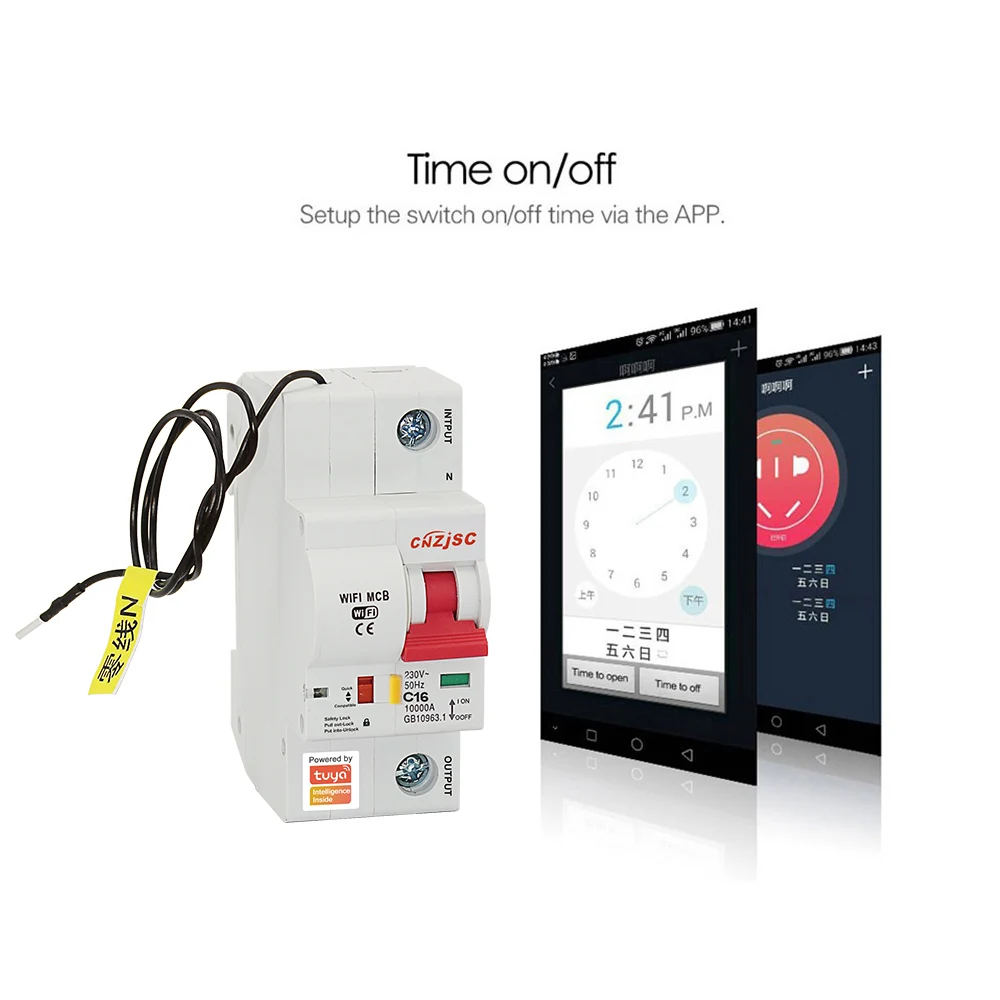  Tuya( Smart Life) 1P 16A WiFi Smart Circuit Breaker overload short circuit protection Amazon Alexa  - 4000118096108