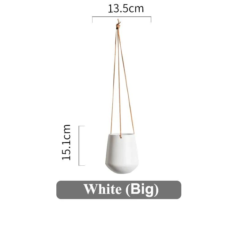 Творческий балкон подвесной цветочный горшок скандинавский дом гостиная настенная плантатор керамическая стенная ваза горшки для влагозапасающего растения подвесная корзина - Цвет: White (Big)