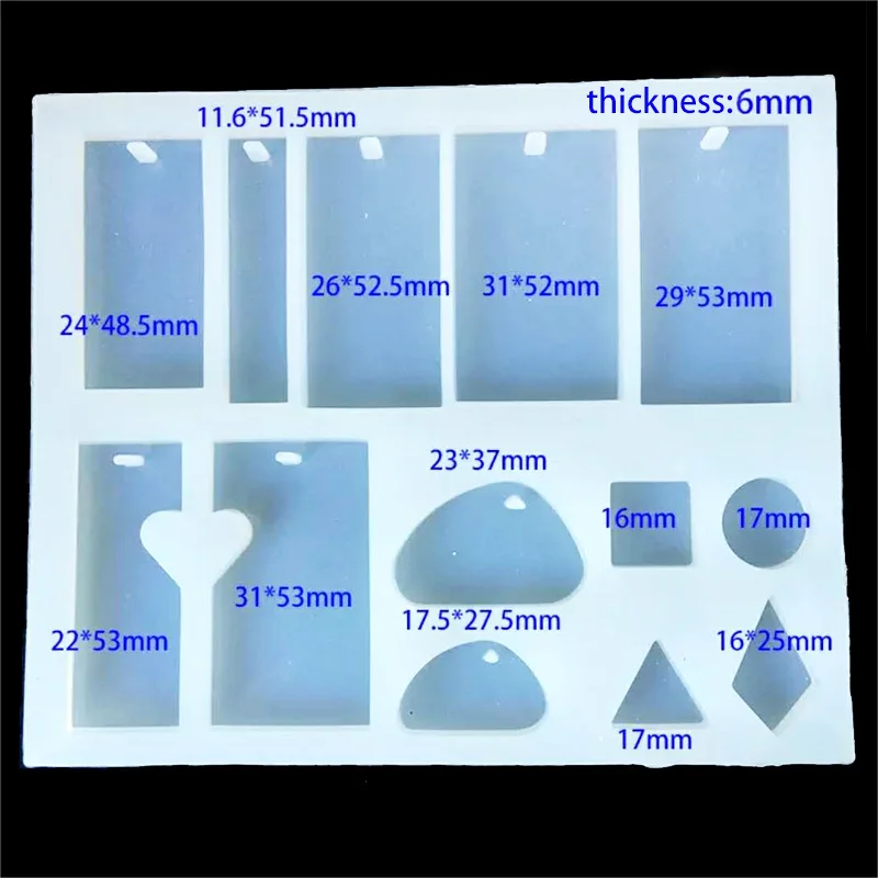 13 видов конструкций Прозрачная силиконовая форма ожерелье кулон УФ смолы формы ювелирных изделий ручная работа «сделай сам» полимерная форма для ювелирных изделий