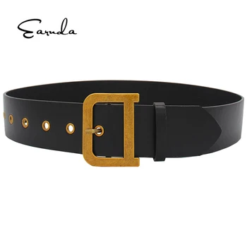 

Earnda 2019 New Women's Belt For Jeans Fashion Black Wide Belt High Quality Vintage Belt